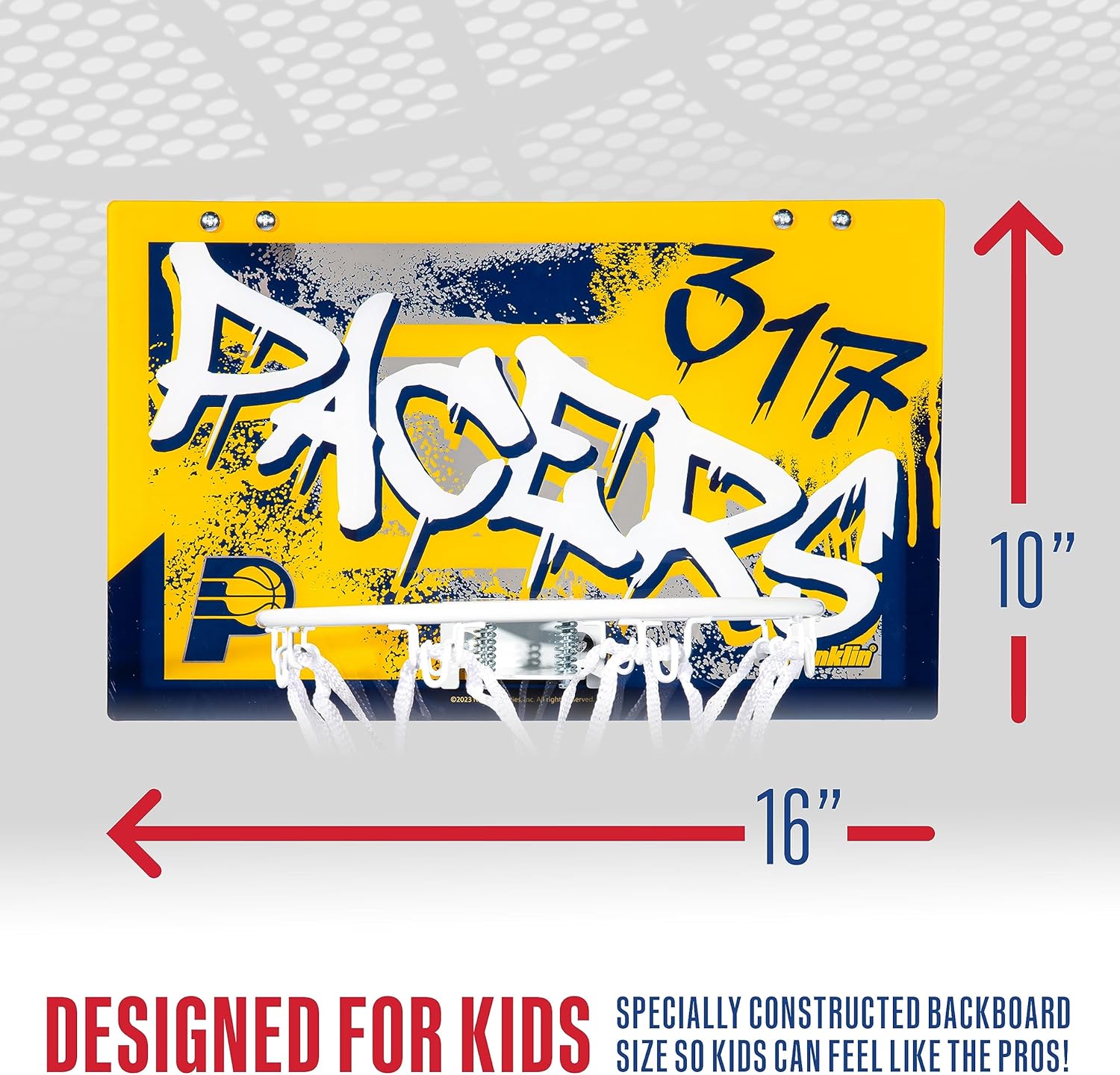 Franklin Sports NBA Team Over the Door Basketball Hoops - Kids Indoor Mini Basketball Hoop + Ball Set - NBA Fan Mini Hoops
