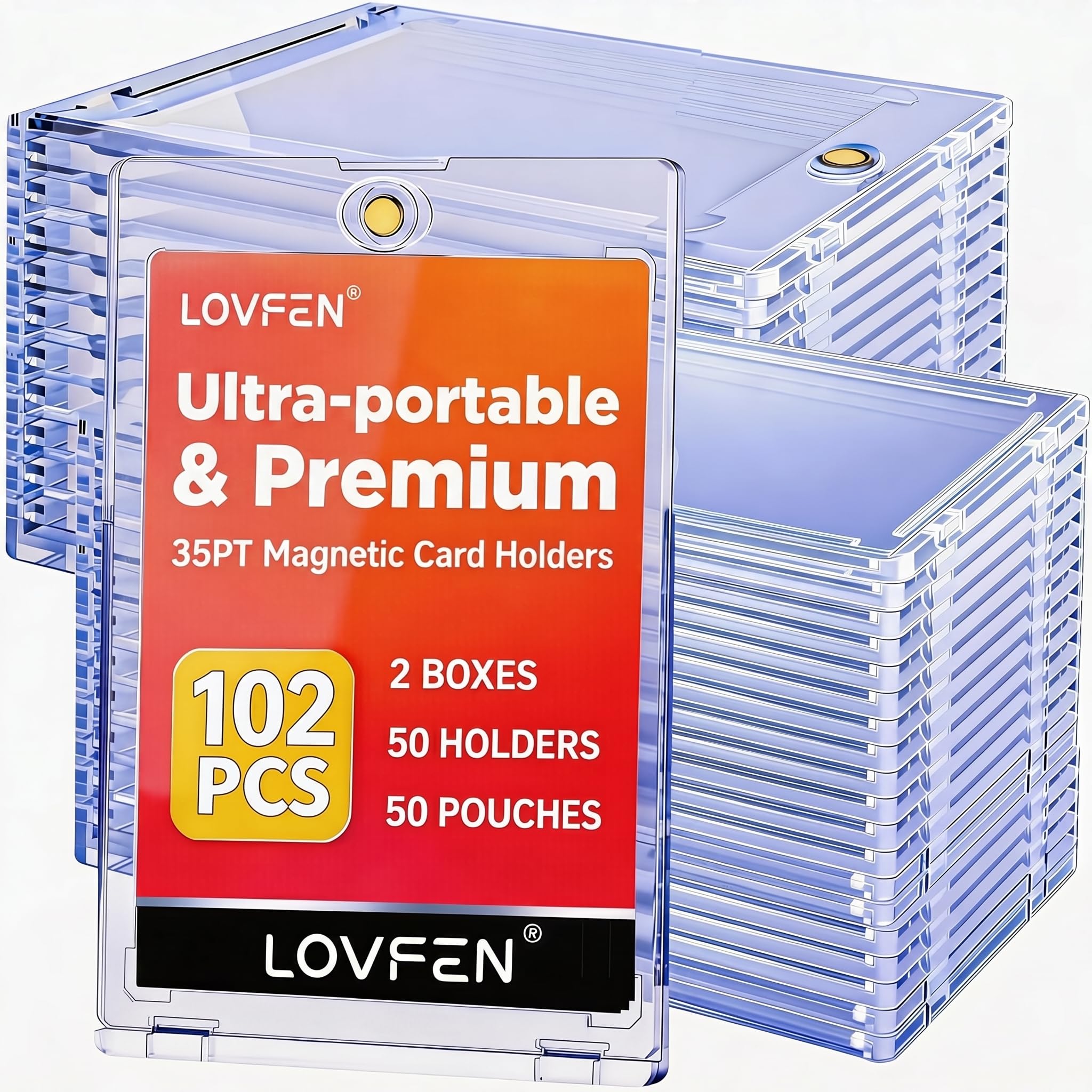 50 Magnetic Card Holder Case 35PT for Baseball Trading Cards
