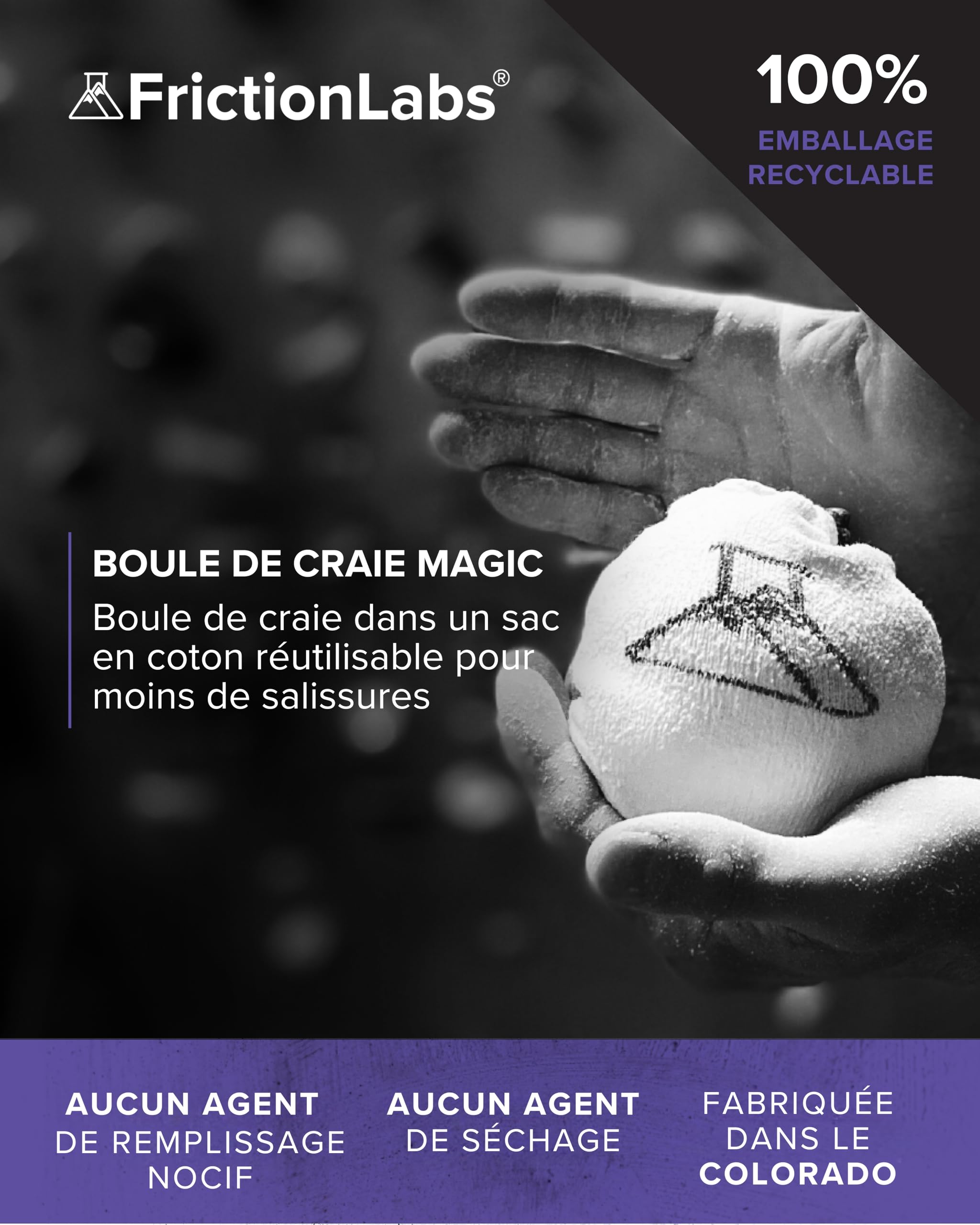 Friction Labs Craie de Sport de qualité supérieure pour l'escalade, l'haltérophilie, la Gymnastique, Le Tennis et Plus Encore - Prise en Main Durable, Peau Plus Saine, Meilleure Performance Globale