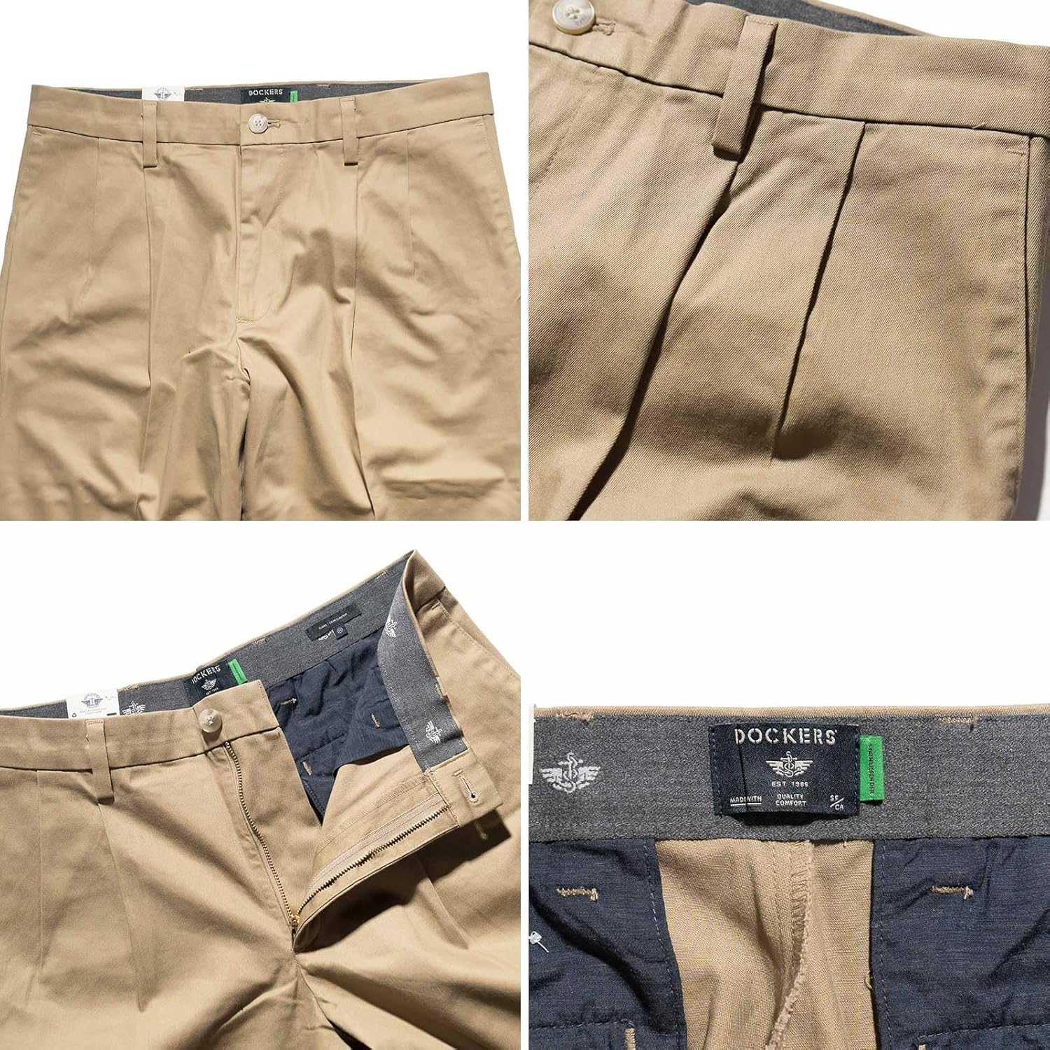 Classic Fit Signature Iron Free Khaki with Stain Defender Pants - Pleated (Regular and Big & Tall) - Image 4