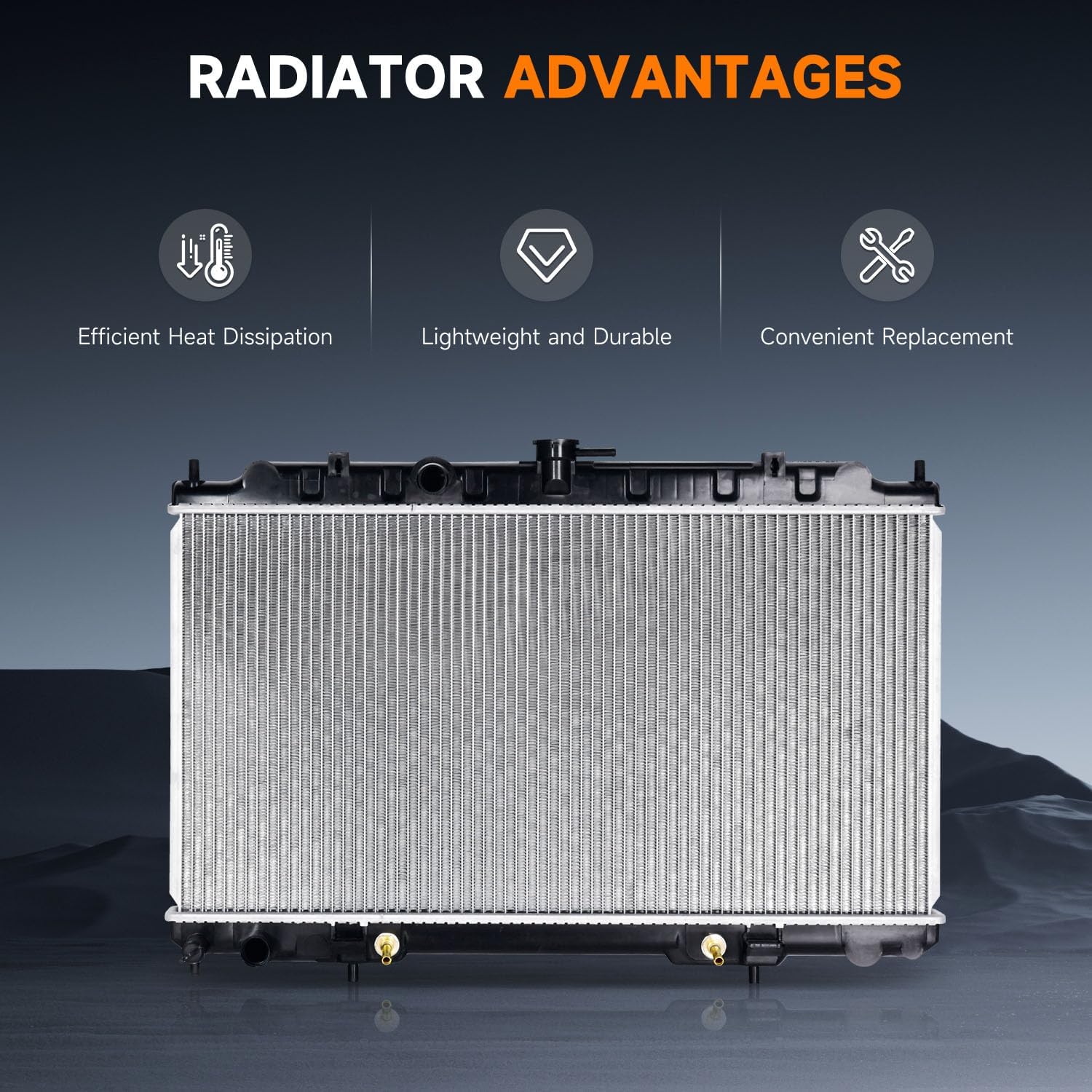 OCPTY 2346 Engine Coolant Radiator Compatible with 2000-2006 for Nissan Sentra 1.8L Replace# 2346, CU2346, 8012346, 214106M110, 2146061110, 214606M100, 214606M110 Automotive Aluminum Core Radiator