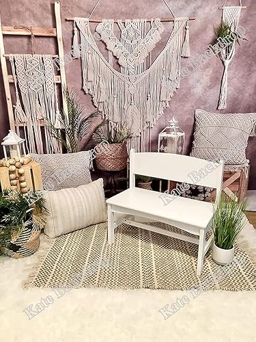 Miniatura 3 de Kate Fondo de fotografía bohemio de verano de 7 x 5 pies, fondo de atrapasueños, hojas verdes, fondos de microfibra para adultos y niños, fondo de