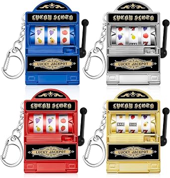 Panelee Slot Machine Keychain Bulk Las Vegas Keychains Mini Casino Kawaii Decoration for Las Vegas Carnival Party Gifts