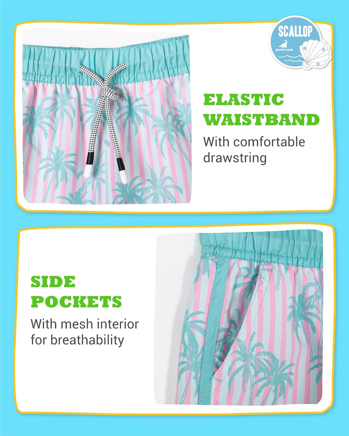 SURF CUZ Boys Swim Trunks Retro Toddler Boy Swimsuit Shorts Quick Dry Swimming Trunks Bathing Suit - Image 4