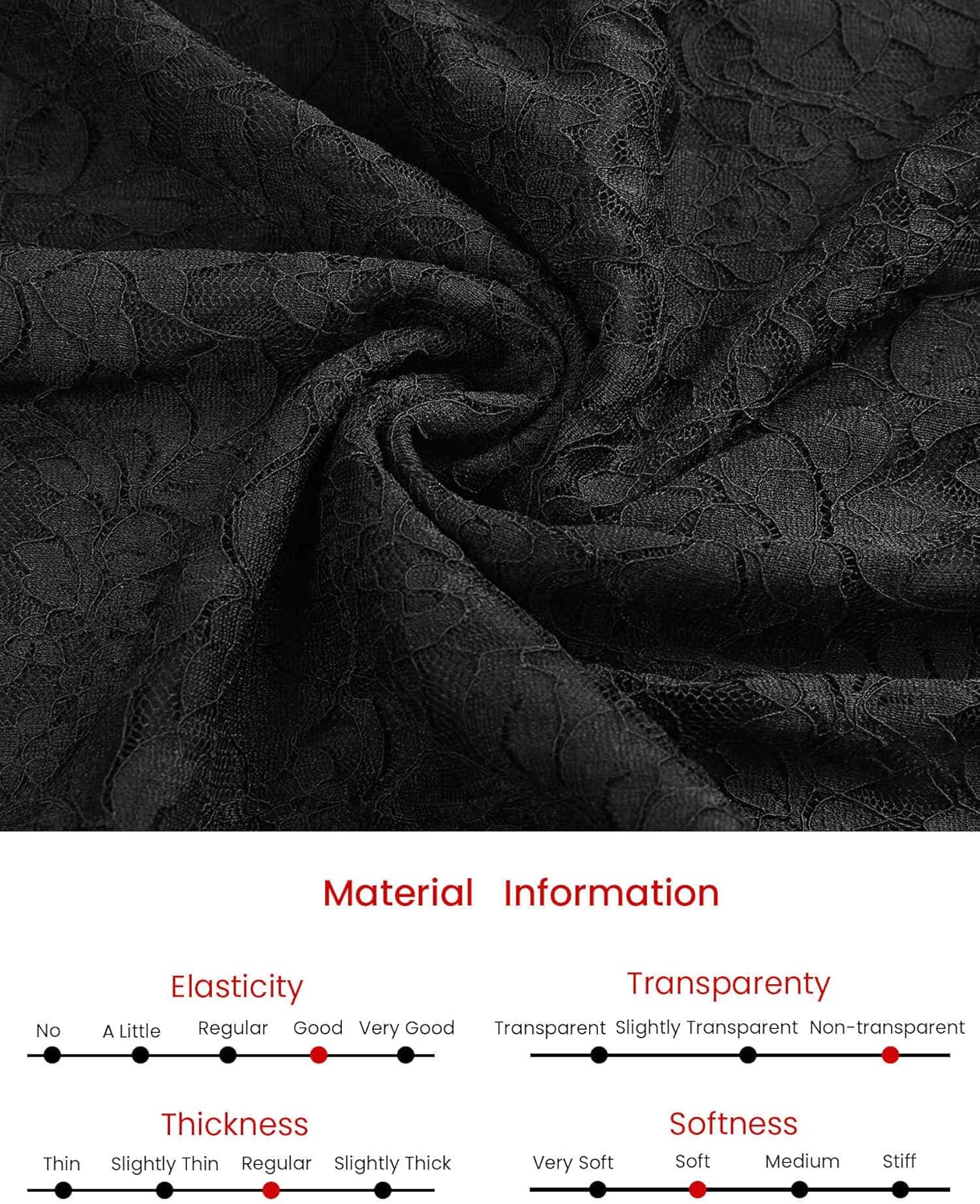 Hobemty Women's Floral Lace Dress V Neck Long Sleeve Cocktail Wedding Bodycon Pencil Dresses - Image 5