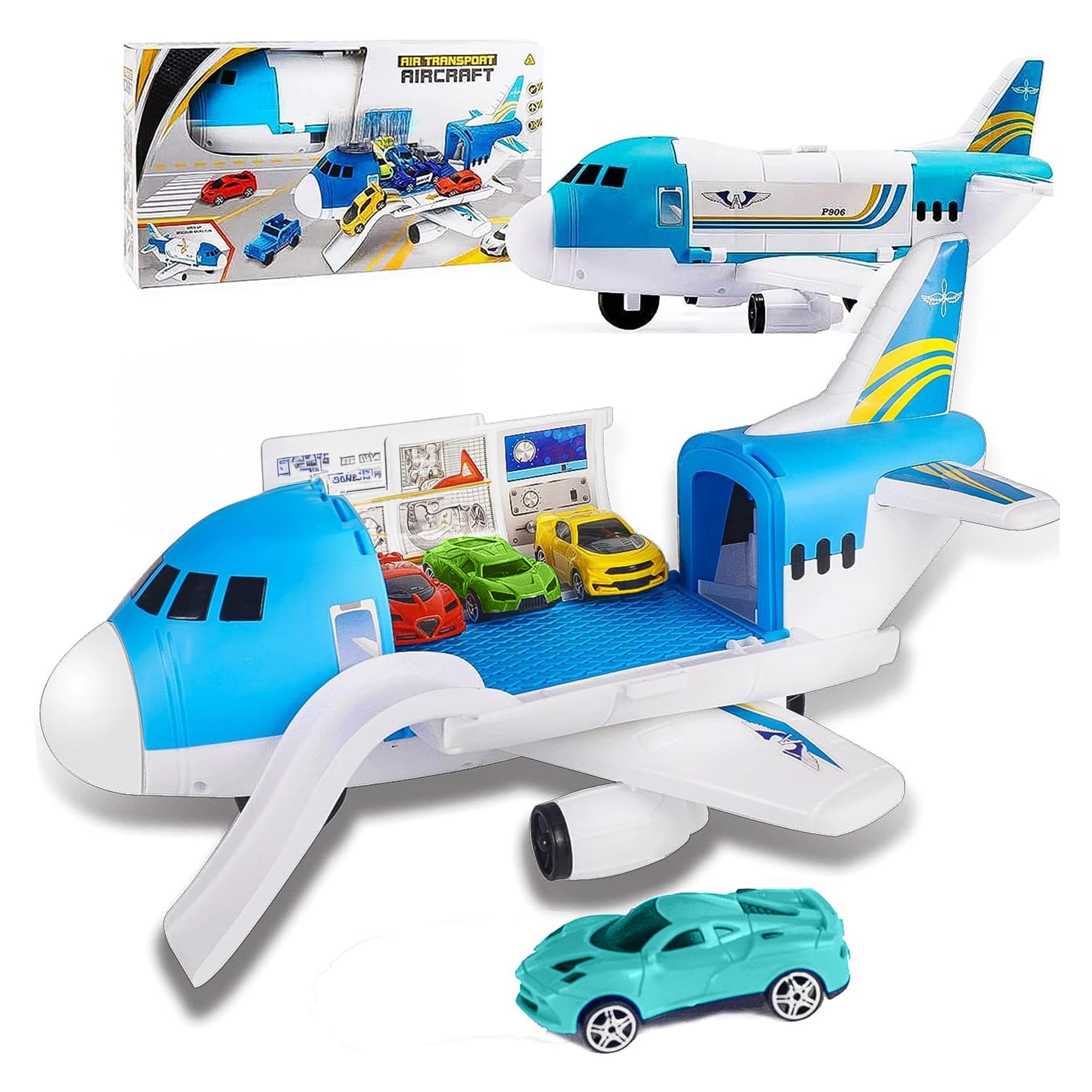 HIRNAYA Car Race Tracks for Boys Car Adventure Toys for 3+ Year Old Boys Girls, City Rescue Preschool Educational Toy Vehicle Puzzle Car Track Playsets for Toddlers (Aeroplane Car Track) (B0BT75KL6R) Amazon Price History, Amazon Price Tracker