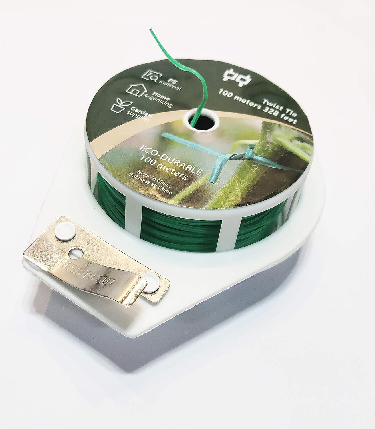 Garden Cord Garden tie line 328ft (100m), Garden Binding line, Green Garden Kink Support line with cutterGreen Coated Garden Plant Ties with Cutter for Gardening and Office Organization, Home : Patio, Lawn & Garden