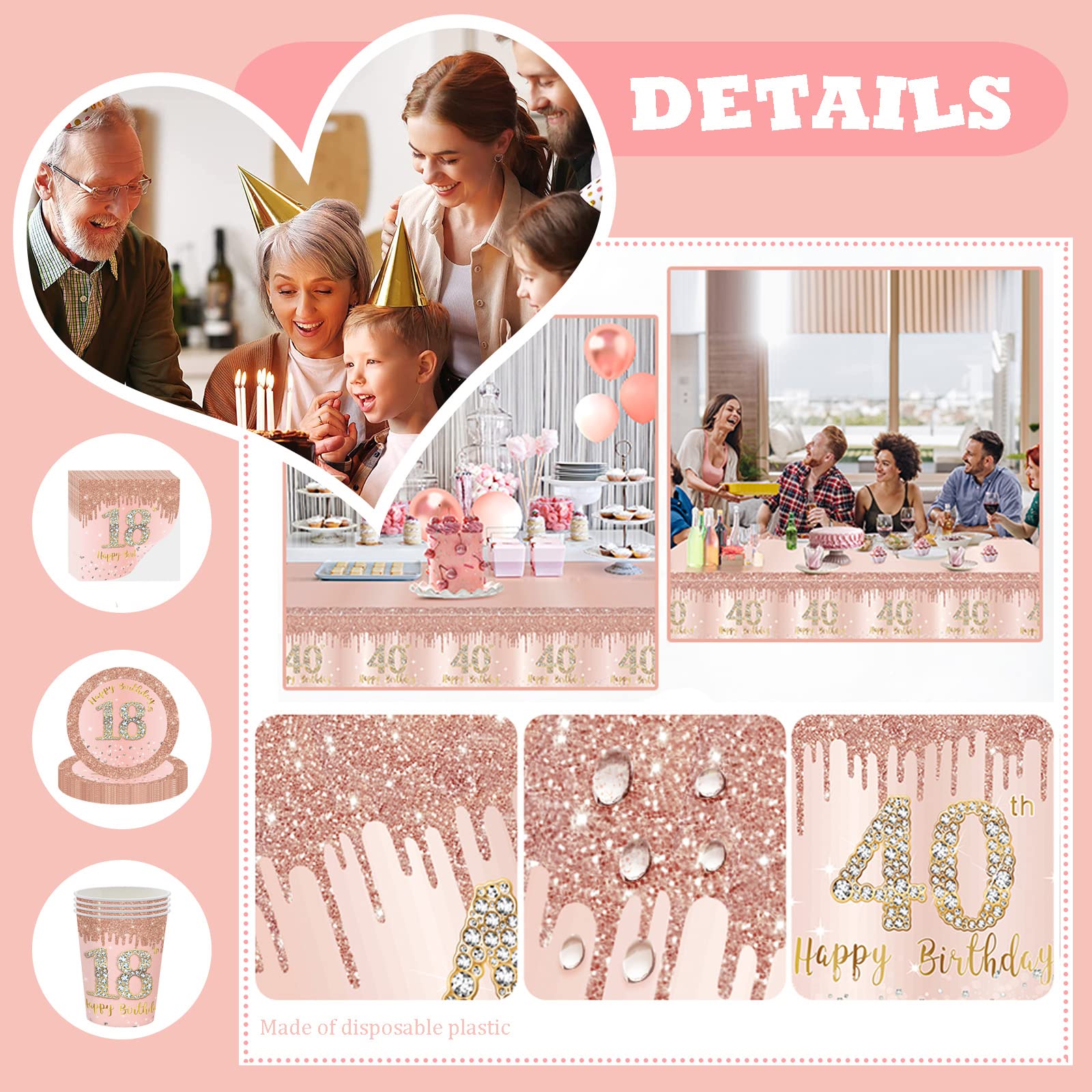 Feestdecoratie 50e Verjaardag Vrouw Roségoud Banner, Slinger & Spiralen