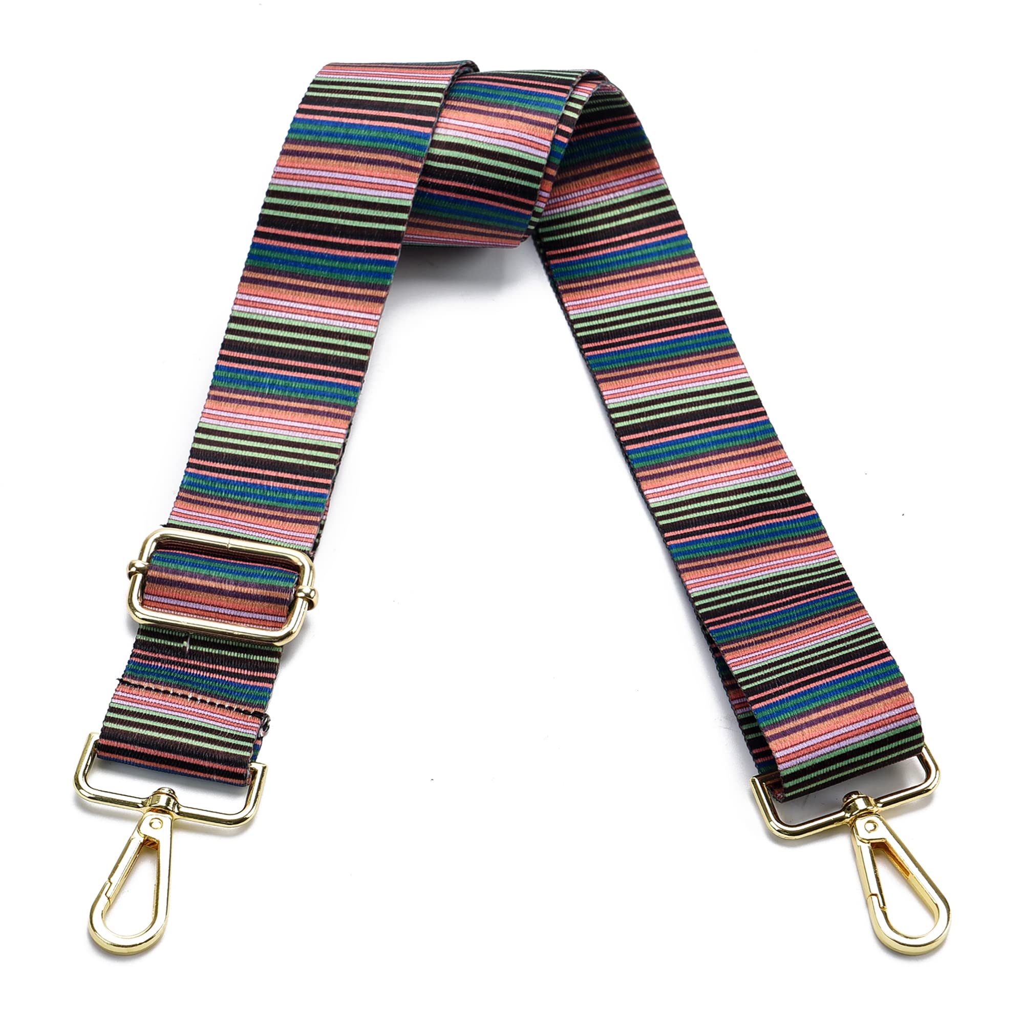Purse Strap Gold Hardware Replacement Crossbody Bag Strap, Wide Adjustable Shoulder Strap