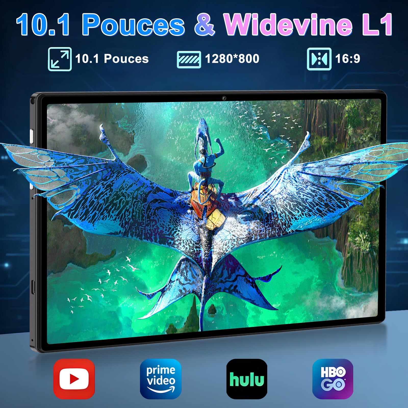 ZIOVO Android 15 Tablette 10 Pouces,30Go RAM+128Go ROM (TF 1To) Tablet,5G WiFi Tablettes,Octa-Core 2.0 GHz/Gemini AI/Widevine L1/8000mAh/BT 5.0/GPS/Face ID/2 en 1 Tablette avec Clavier et Souris-Noir