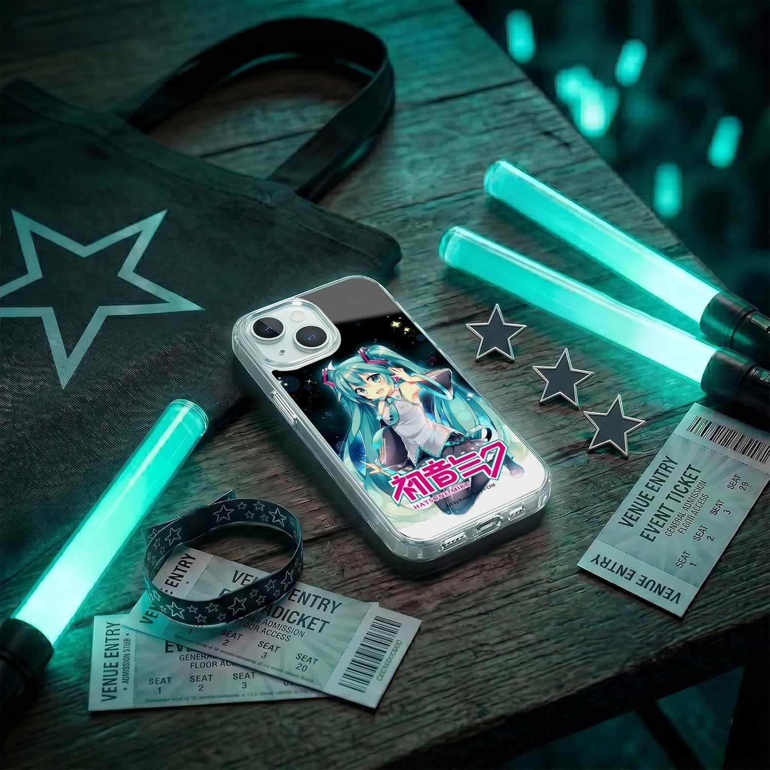 Head Case Designs Officially Licensed Hatsune Miku Night Sky Graphics Gel Case [Military Grade Protection] Compatible with Apple iPhone 14 Plus and Compatible with MagSafe