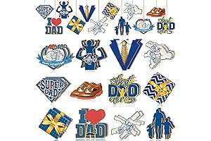 Fathers Day Decorations 24pcs Wooden Hanging Ornaments