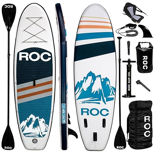 Roc Inflatable Stand Up Paddle Boards with Premium SUP Paddle