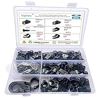 Vista 1 de Bigtrans - 300 clips de alambre de plástico de nailon tipo R con tornillos de 1/4 pulgadas, 5/16 pulgadas, 3/8 pulgadas, 1/2 pulgadas, 3/4 pulgadas
