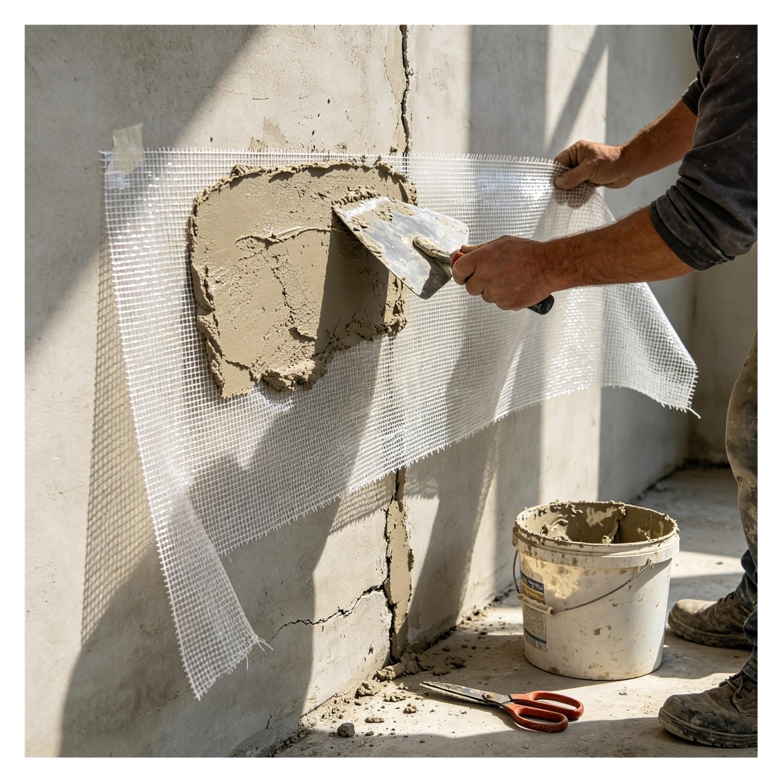 SRNSAEB 4 5 6 7 MM Hole Fiberglass Concrete Reinforcing Mesh Roll, Lightweight Fiber Glass Cloth for Drywall & Roofing Stucco Seam Repair, Reinforcement Mesh(Hole 0.5cm(1/5in),L 50m(164ft))