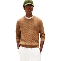 Tommy Hilfiger Classic Cotton Cable Crew Neck Mw0mw33132 Pullover Marrone (Highland Khaki Heather)
