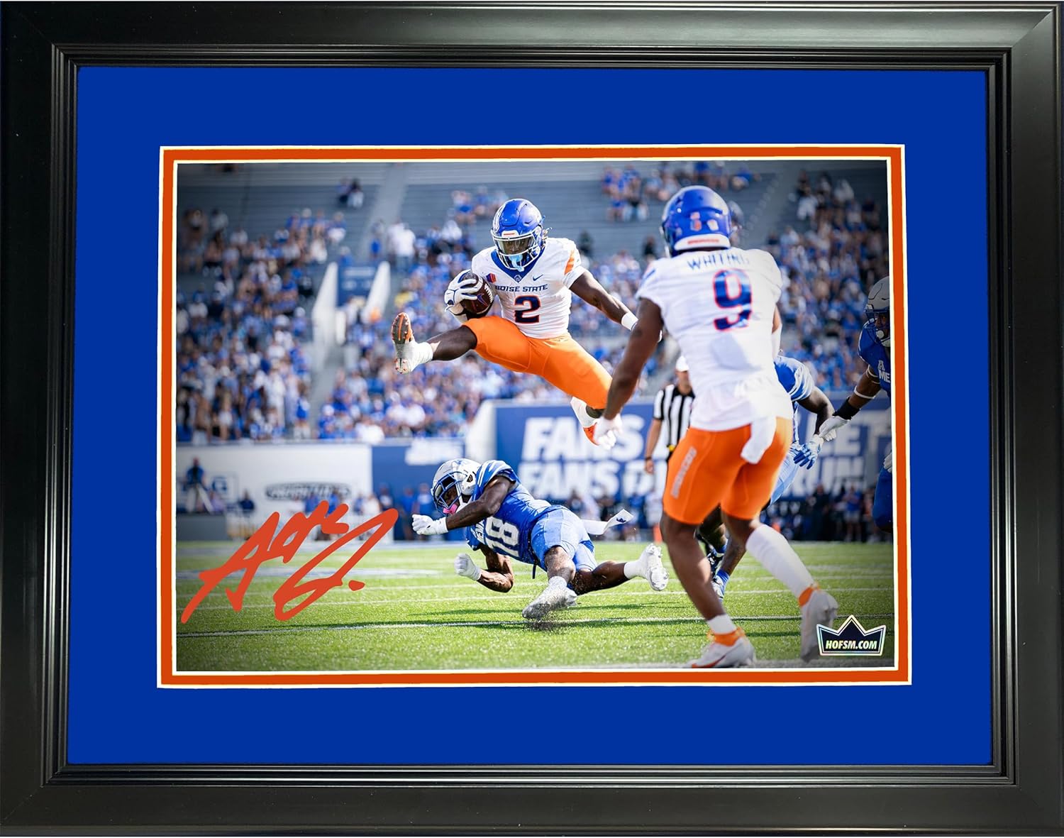 Framed Ashton Jeanty Facsimile Laser Engraved Signature Auto Boise