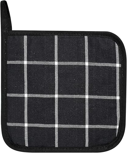 Miniatura 3 de Posavasos 100% algodón para cocina de uso diario, resistente al calor, para cocinar y hornear, juego de 3 rayas grises