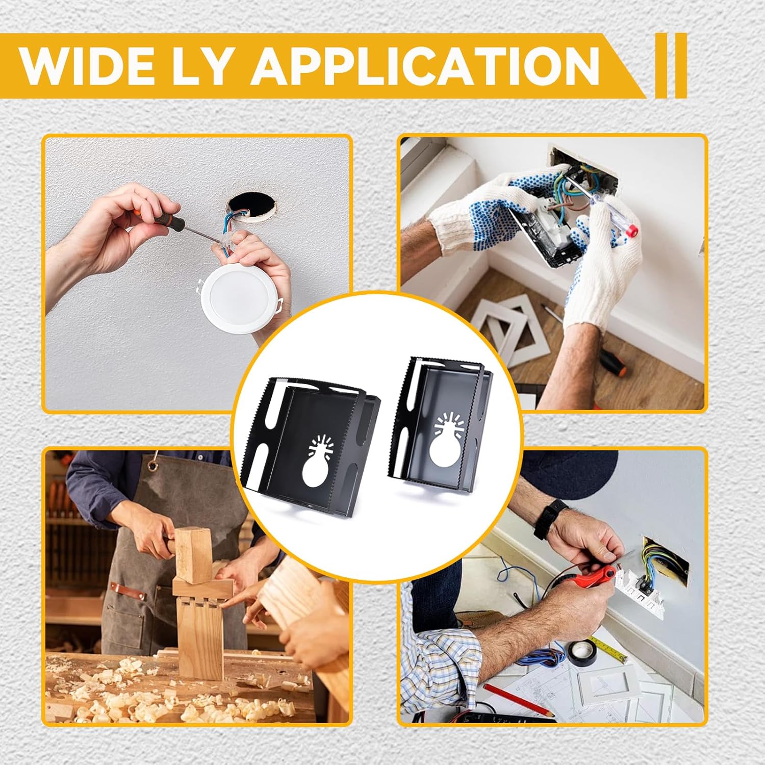 Upgrade 2 PCS Square Slot Cutter, Oscillating Multi-Tool Wall Box Cutters, Fits Dewalt 20V & Milwaukee M18 Oscillating Multi-Tools, Precise Drywall Outlet Cutting Blades, Black