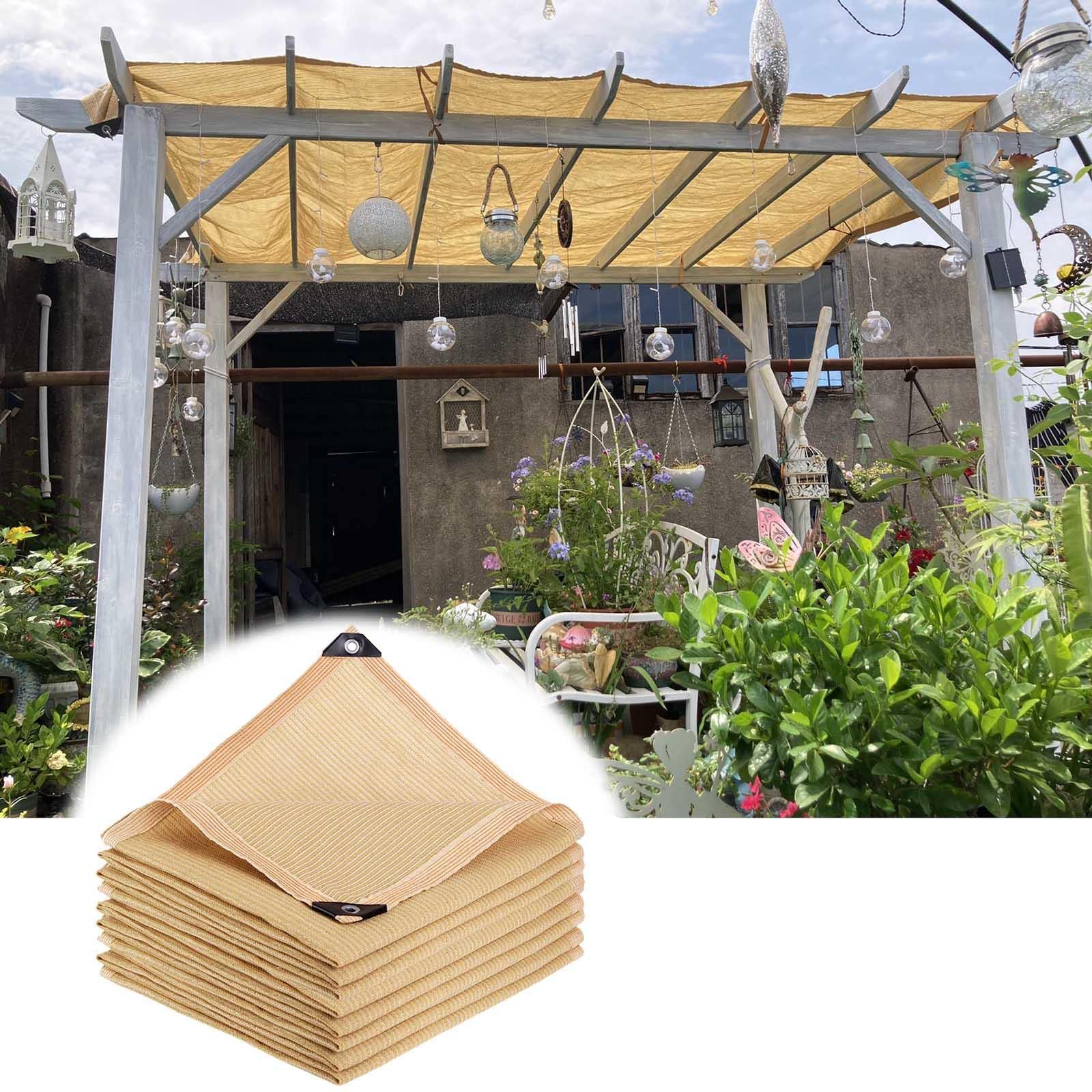 Filet d'ombrage avec œillets toile beige de protection solaire