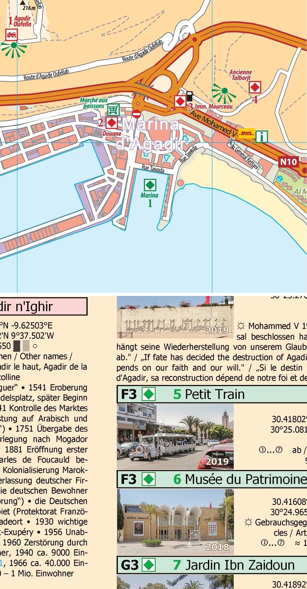 Stadtplan Agadir - Cityplan Inezgane 1:15.000 + GPS-Waypoints: Marokko - Mit Ausflugstipps: SP Agadir