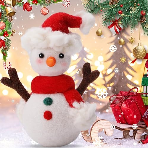 Miniatura 7 de WONVOC Kit de fieltro de aguja, kit de fieltro de lana para principiantes, herramientas completas de fieltro y suministros con hilo de lana, agujas