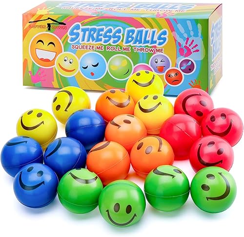 LovesTown 20 bolas para apretar la cara, 2.5 pulgadas, bolas sonrientes para la cara, bolas de estrés, bolas de alivio del estrés para niños y disponible en Yaxa Costa Rica