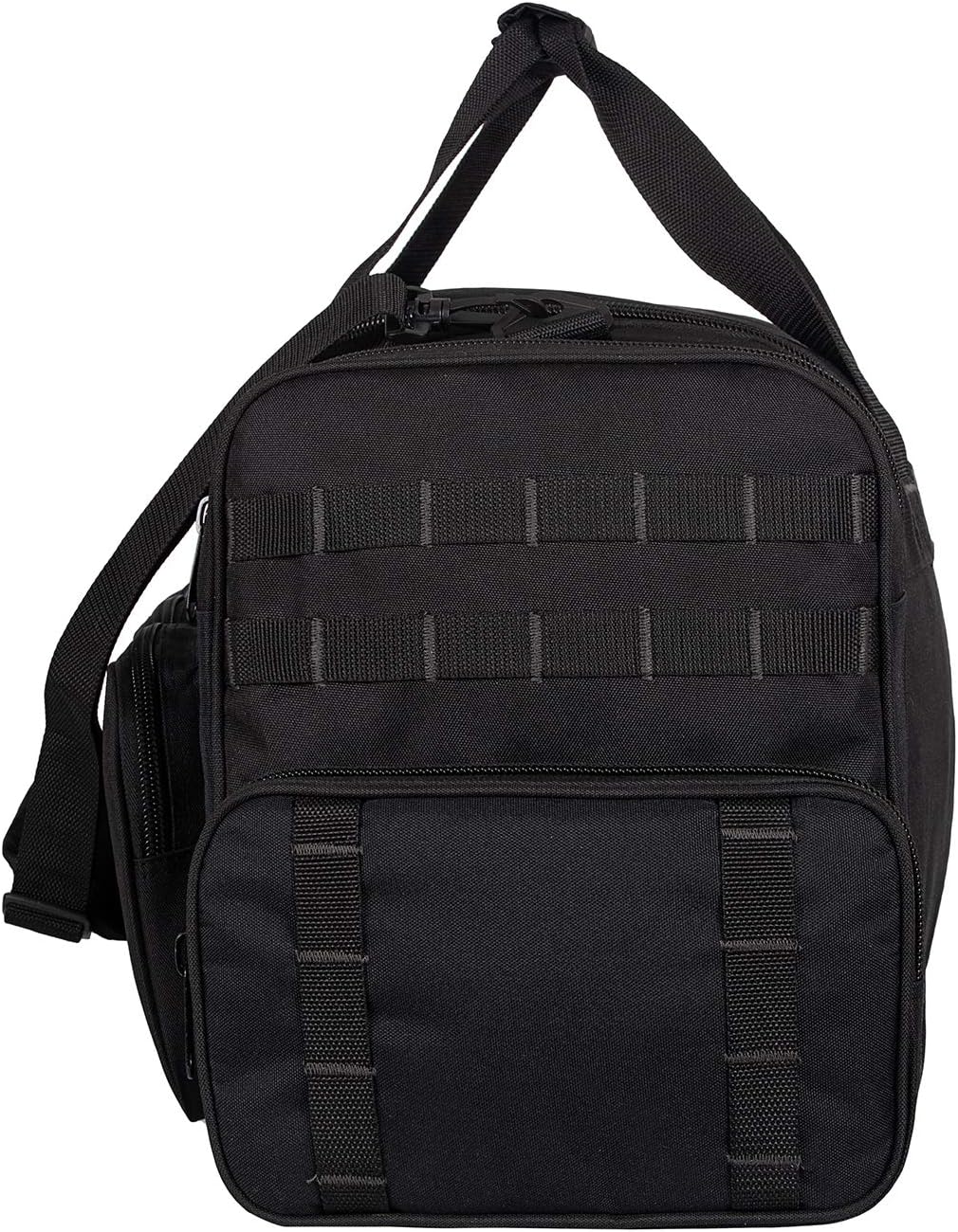 K-Cliffs Heavy Duty Tactical Range Duffel Quality Gear Travel Sports Gym Equipment Bag Military Molle Lockable Zippers with US Flag Patch 27 Inch Black