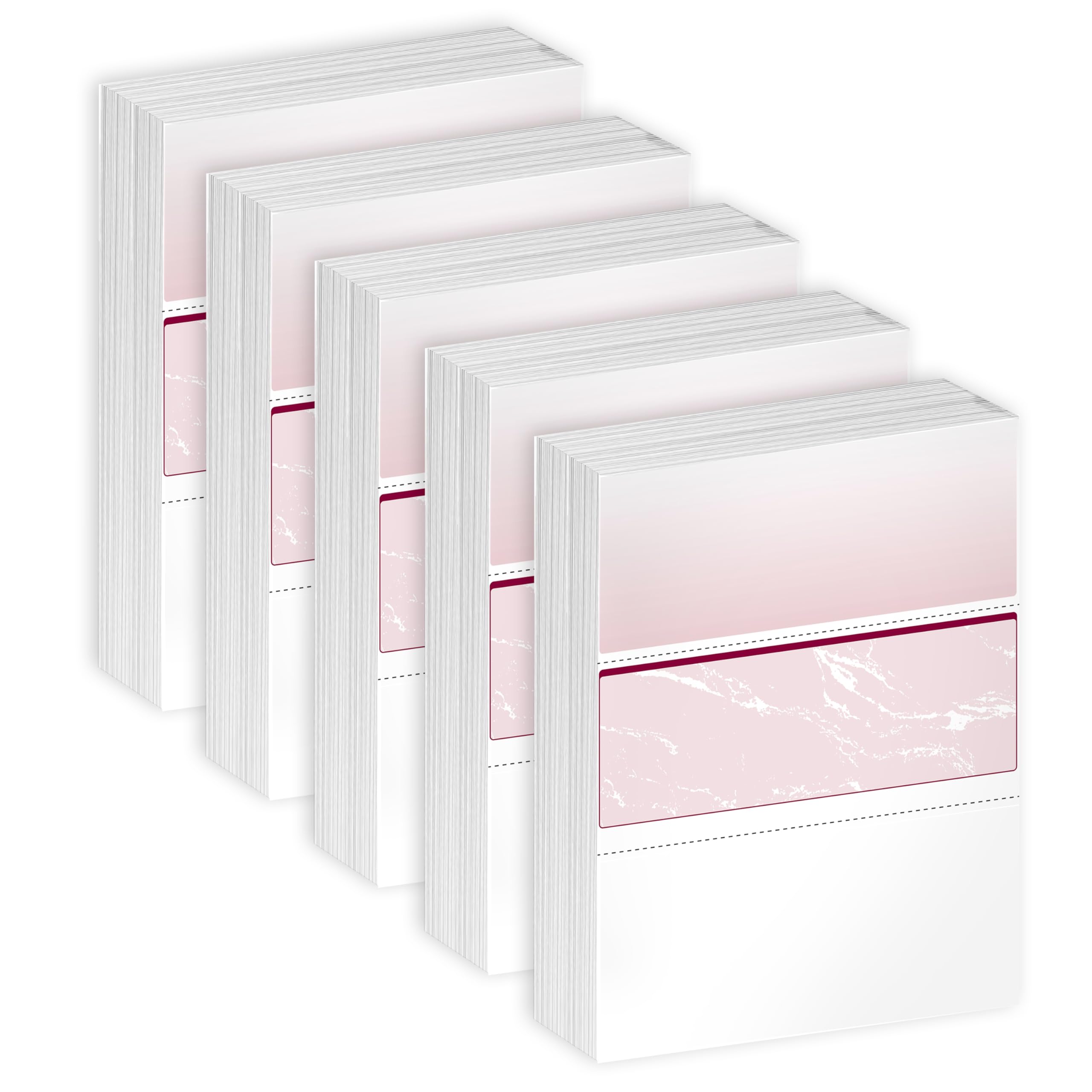 DocuGard Standard Burgundy Marble Middle High Security Check Paper - Laser/Inkjet Printer Compatible - 11 Security Features - 2500 Blank Business