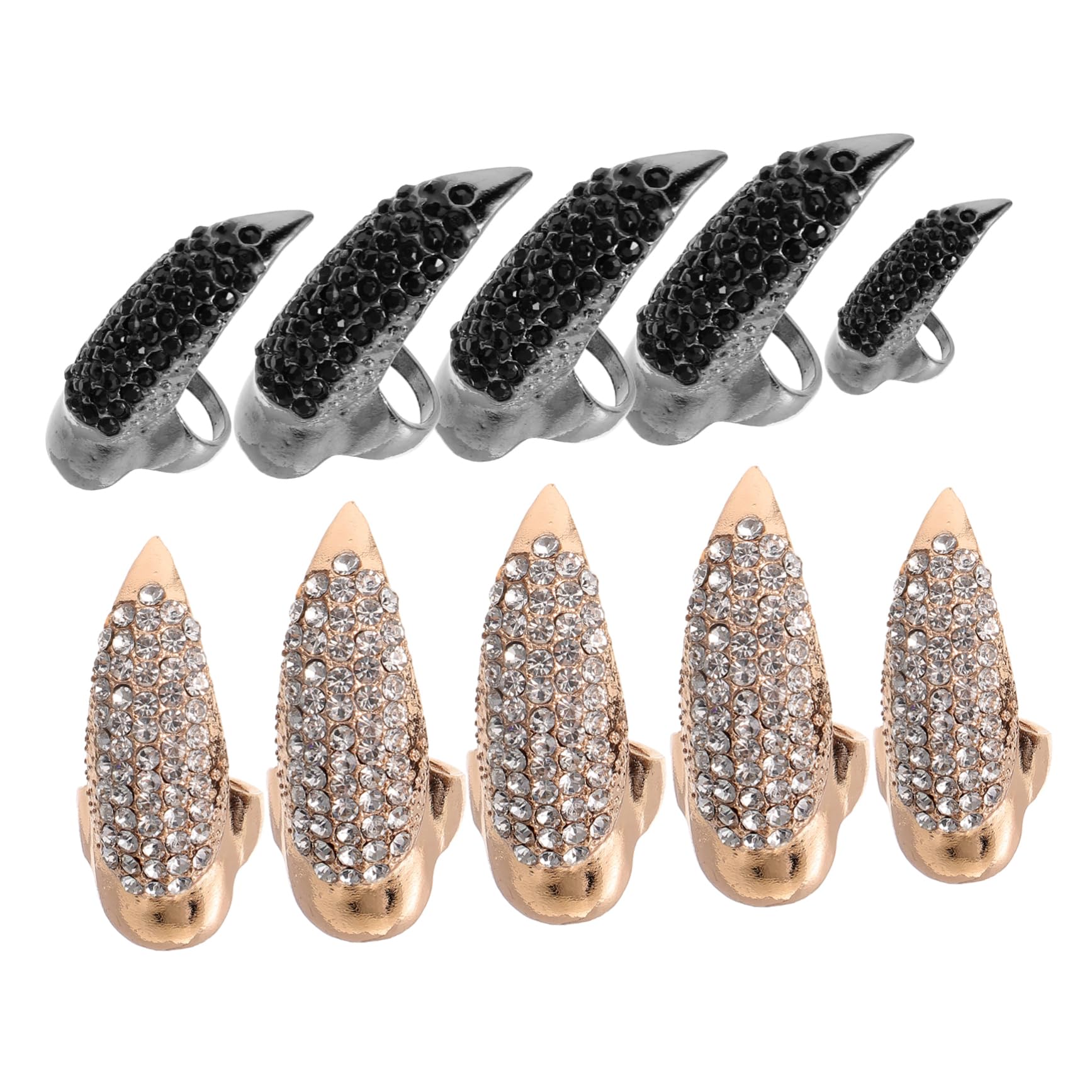 Beatifufu 10 pcs Halloween Cosplay Finger Claws Rings Gothic Punk Full Finger Claws Women Claws for Costume Party