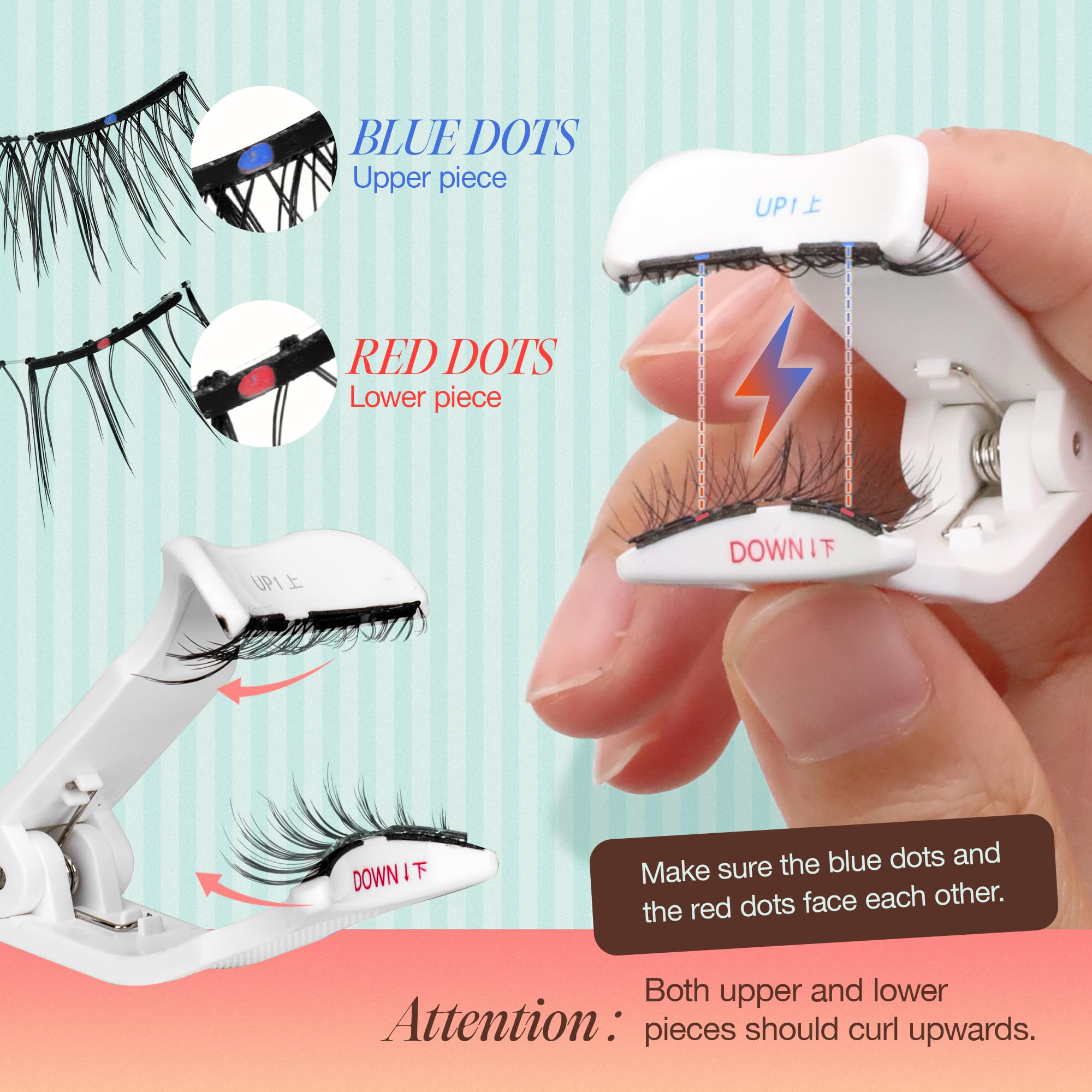 LASHVIEW Magnetische Wimpern mit Applikator, wiederverwendbar, weich, magnetisch, natürliches Aussehen, mit 0,17 mm ultradünnen Magneten, kein Kleber erforderlich, einfach zu tragen und zu entfernen
