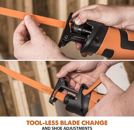Evolution Power Tools R230RCP Reciprocating Saw, Multi-Material Cutting, 180° Rotating Handle, 850W, (230V)