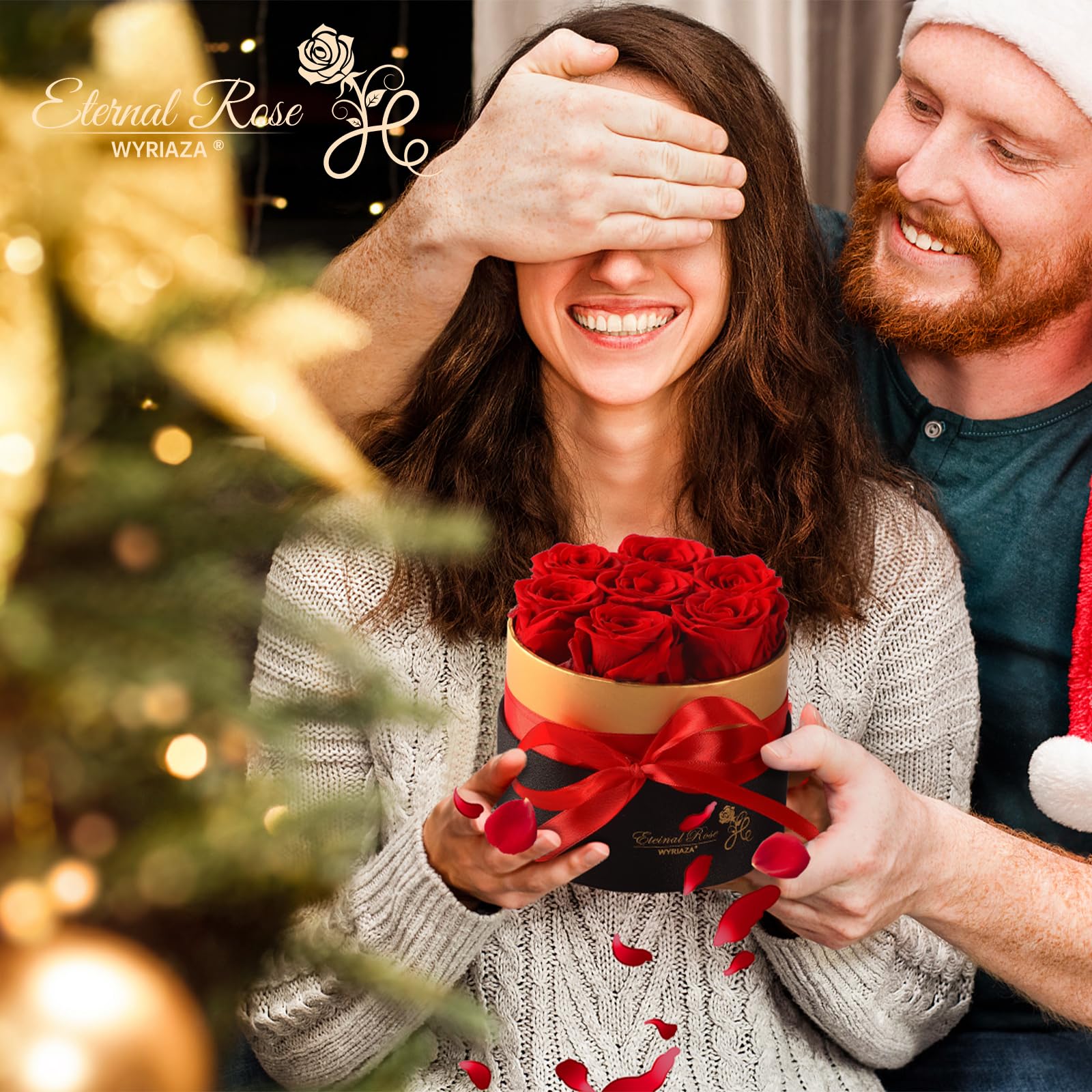 WYRIAZA Rosa Stabilizzata Regalo Donna - Rosa Eterna Vera Regalo Mamma Compleanno Fidanzata Regalo Natale Donna Idee Regalo Natale Mamma Moglie Festa della Mamma Idee Regalo San Valentino per Lei