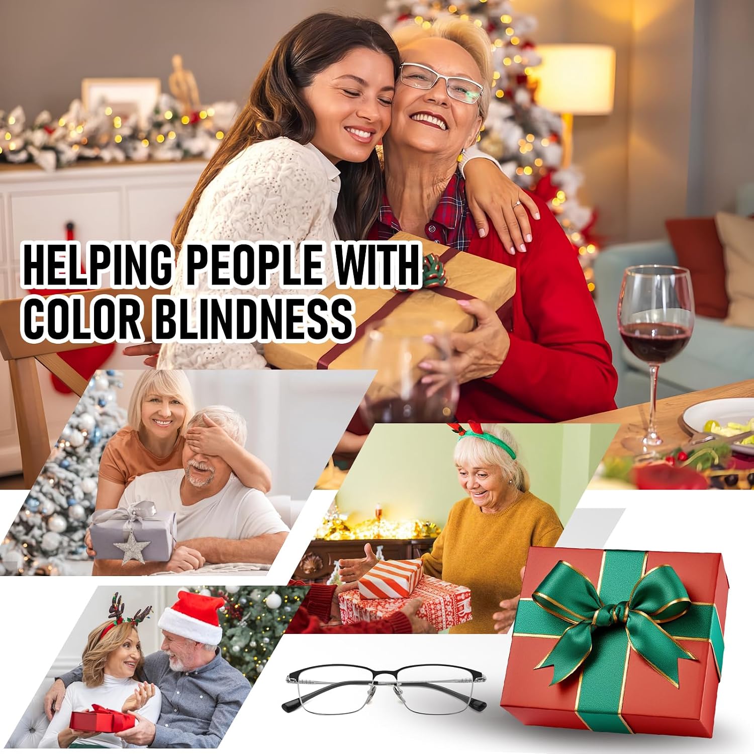 Color Blind Glasses for Men, Color Vision Deficiency Correcting & Enhancing Glasses for Red Green Colour Blindness | Luxurious Titanium Frame