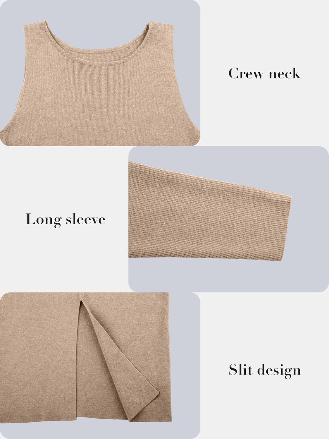 V FOR CITY Maternity Dress Baby Shower Dress 2 Piece Sets Sweater Dresses Postpartum Tank Slit Cropped Cardigan Long Sleeve - Image 5