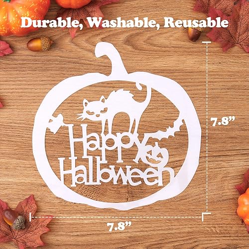 Miniatura 7 de Mocoosy 12 plantillas de Halloween, plantillas de cara de calabaza de 8 pulgadas para tallar, plantillas grandes de plástico reutilizables de