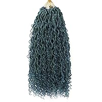 Vista 15 de Cabello de Ganchillo Boho Goddess Locs de 18 Pulgadas, 7 Paquetes de Crochet Goddess Locs con Extremos Rizados, Cabello de Ganchillo Goddess Faux