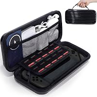 MHYALUDO Nintendo Switch 2 Kompatibilis Bőrönd Stílusú Tok - Vízálló, Ütésálló, Nagy Kapacitású Hordtáska 10 Játékhellyel és Gumi Fogantyúva 1