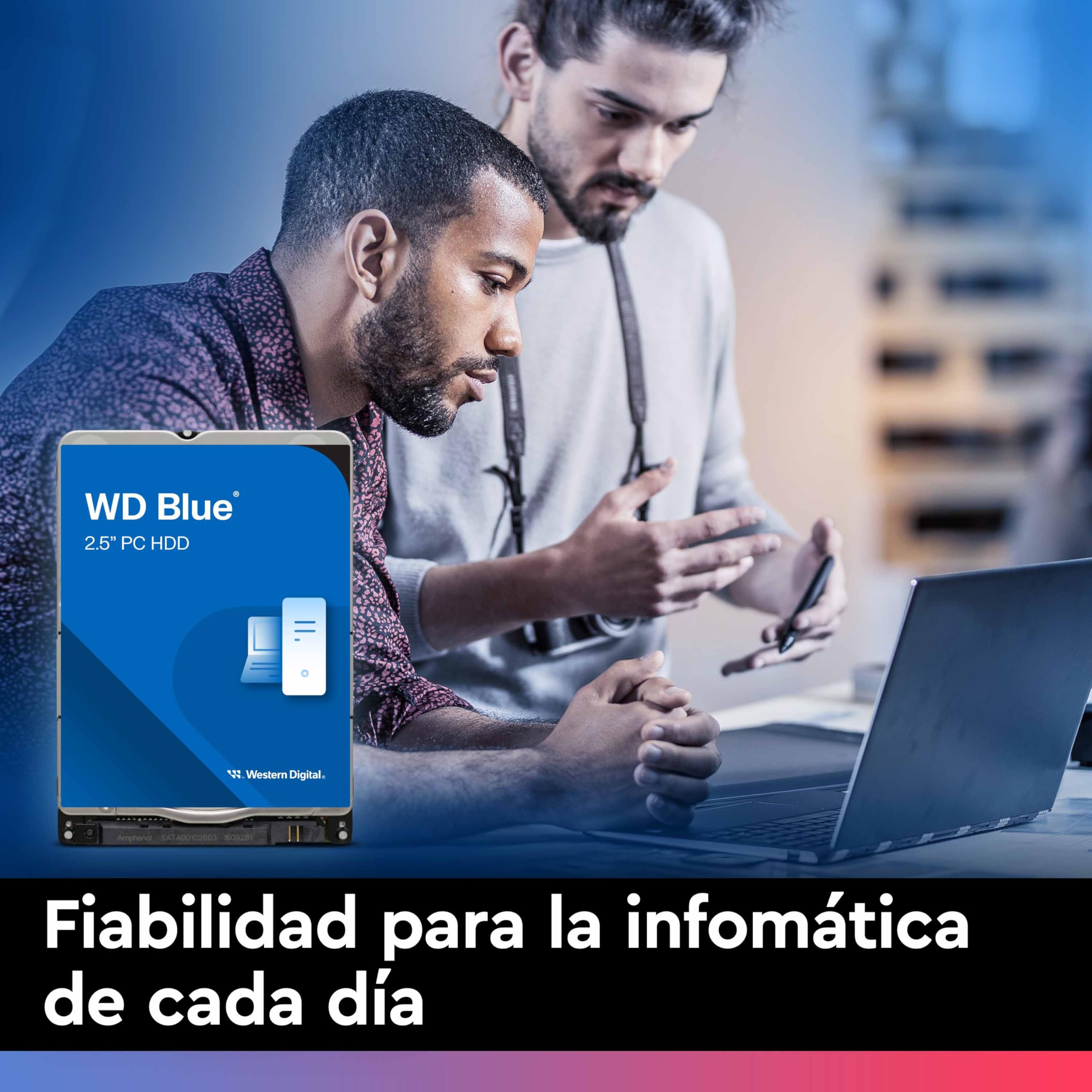 WD Blue 1TB para Portátil, Disco Duro Interno 2,5” - 5400 RPM, SATA 6 GB/s, 128 MB caché