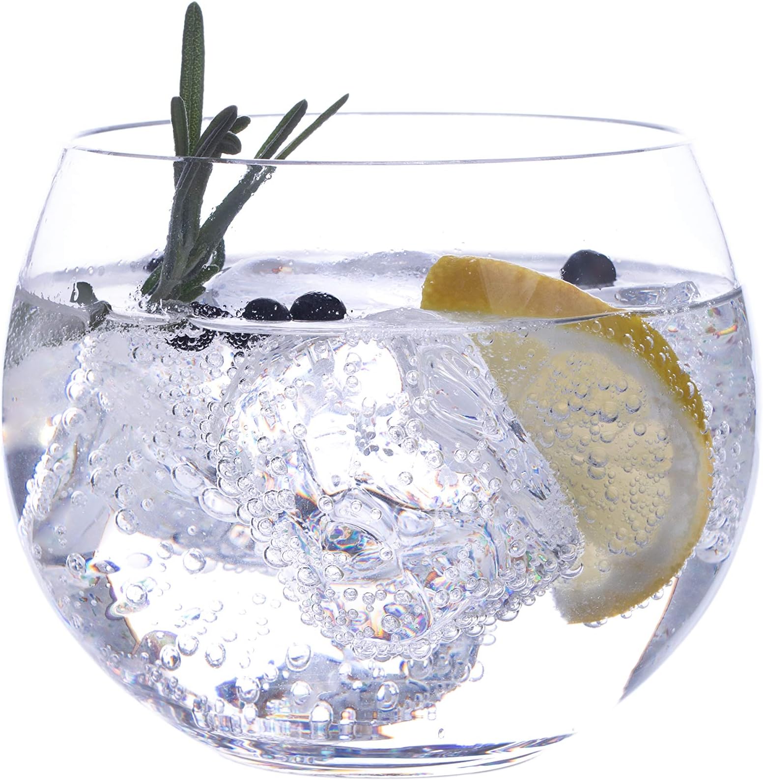 Stemless Gin Glasses by Lunar Oceans, Handmade Crystalline Glass, Set of 2 Gift Set