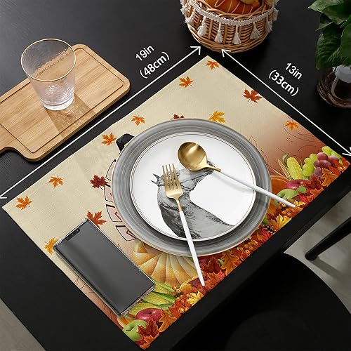 Vista 738 de Juego de 6 manteles individuales rojos para el día de San Valentín, diseño de corazón de San Valentín, resistentes al calor, lavables, manteles