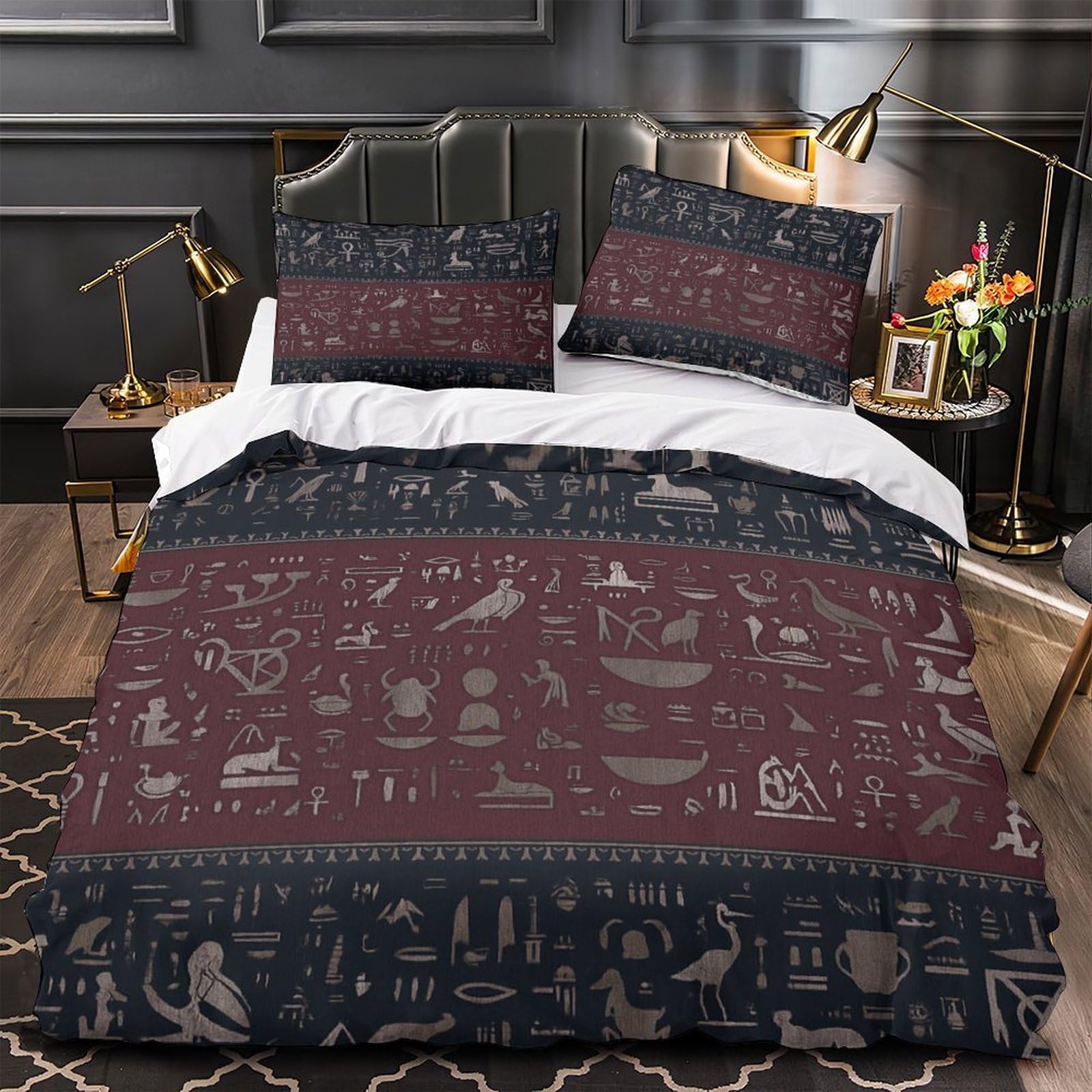Housse de couette Amandier en Fleurs 260x220 cm en microfibre super king size pour lit de couple