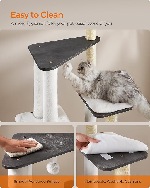 Foto 4 de 8 de Feandrea WoodyWonders - Árbol para gatos, torre moderna para gatos de interior, condominio de varios niveles…