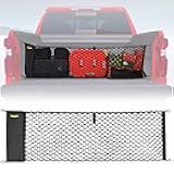 BUMBEE Envelope Style Trunk Cargo Net Compatible with Chevy Silverado 2013-2024 Accessories, Heavy Duty Carabiners Highly Elastic Truck Bed Mesh Cargo Net(16.9