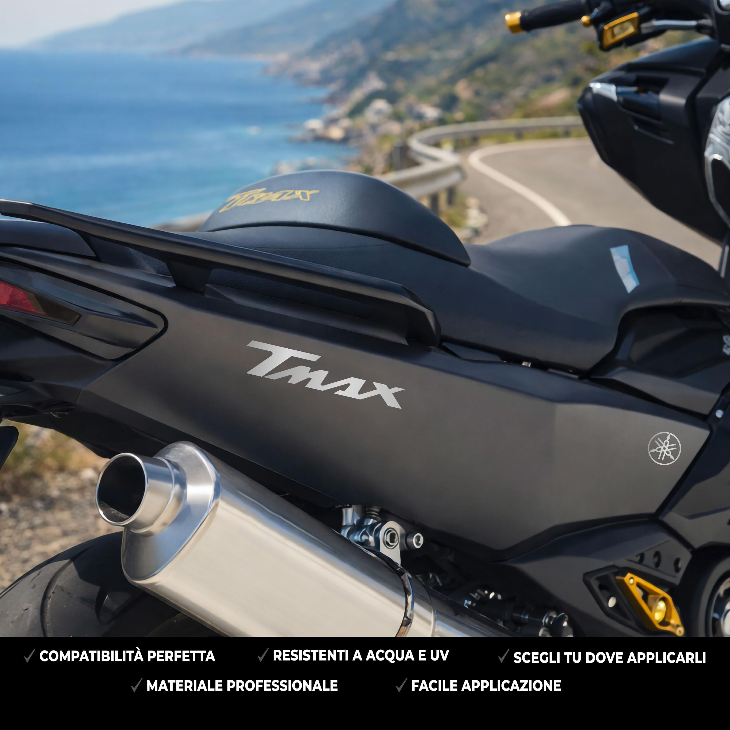 Adesivi Compatibili con Yamaha TMAX 500/530 – Kit Sticker Moto Scooter in Vinile Alta Qualità – Impermeabili, Resistenti UV – Facile Applicazione – Vari Colori - 2