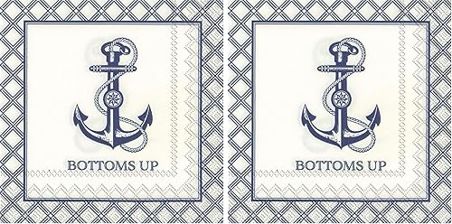 Boston International IHR Roseanne Beck - Servilletas de papel para bebidas de cóctel, 5 x 5 pulgadas, con parte inferior hacia arriba, 20 unidades