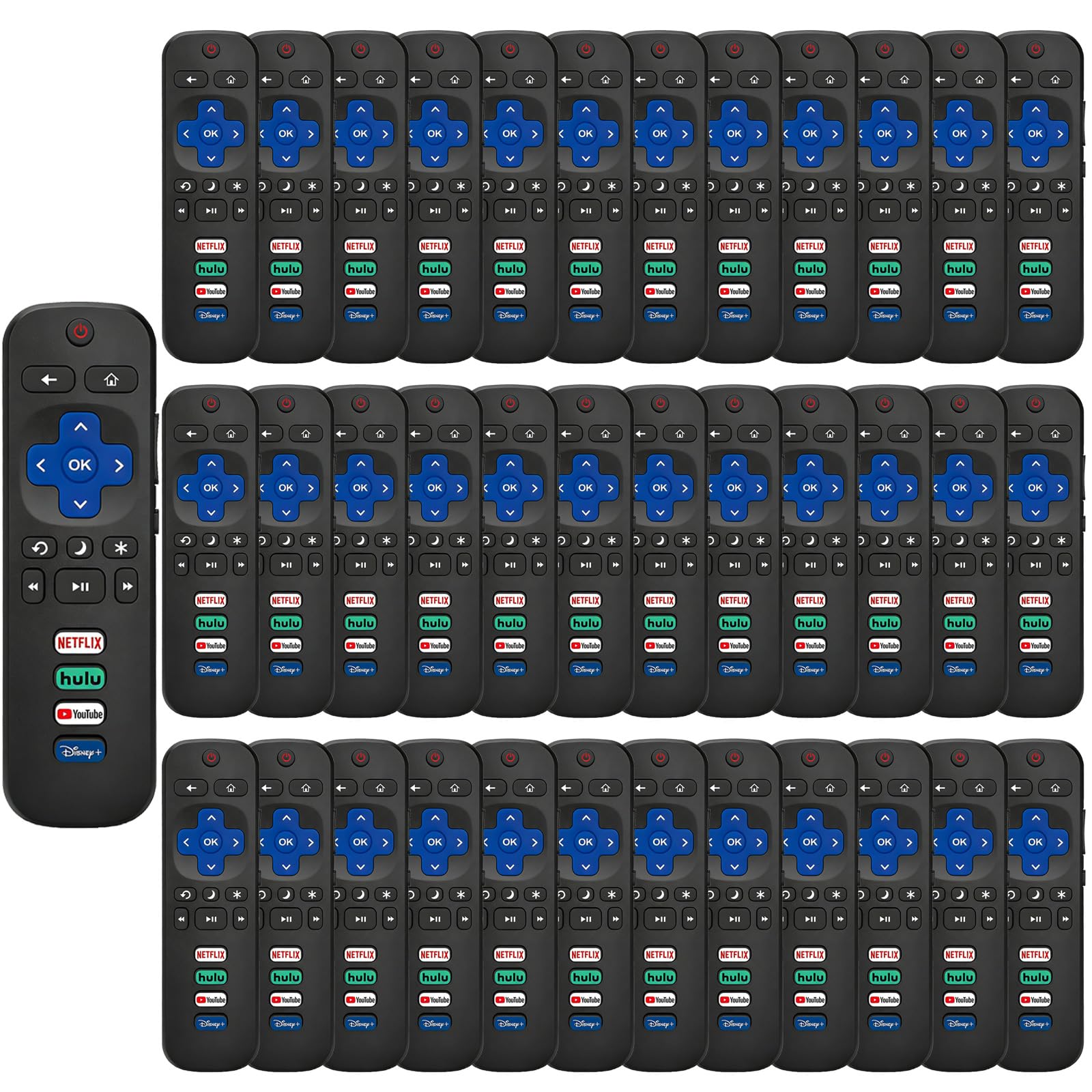 Photo 1 of ?36-PCS Bulk Pack? Universal Replacement for Roku TV Remote - Compatible with TCL/Hisense/Onn/Sharp/Philips TVs (Not for Roku Stick/Box)