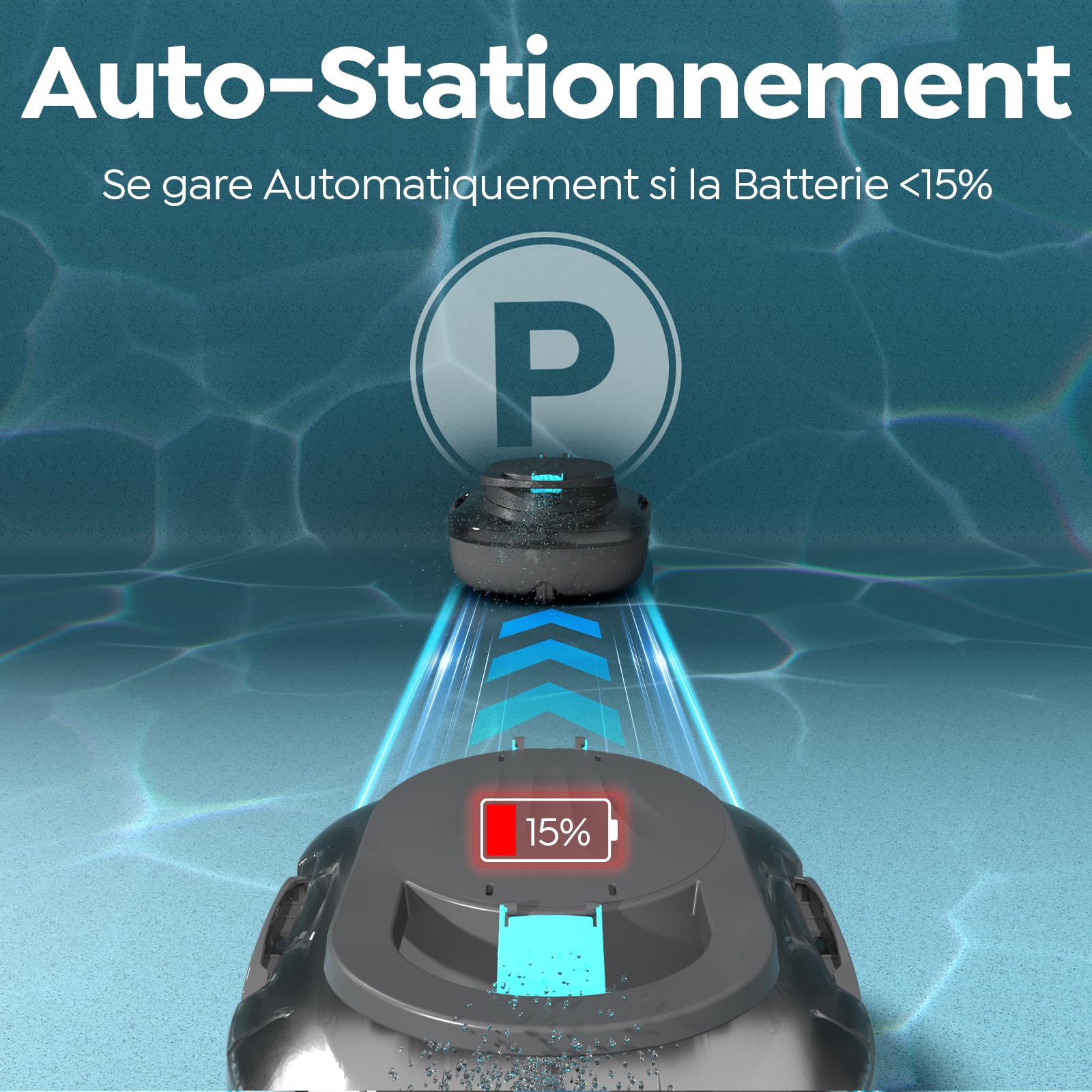 S1PRO (Version 2026) Robot Piscine, Autonomie 120 Min pour Piscines Hors Sol 100m², Aspirateur Piscine Double Moteur, Nettoyeur de Piscine Compact et Léger, Stationnement Automatique, Gris