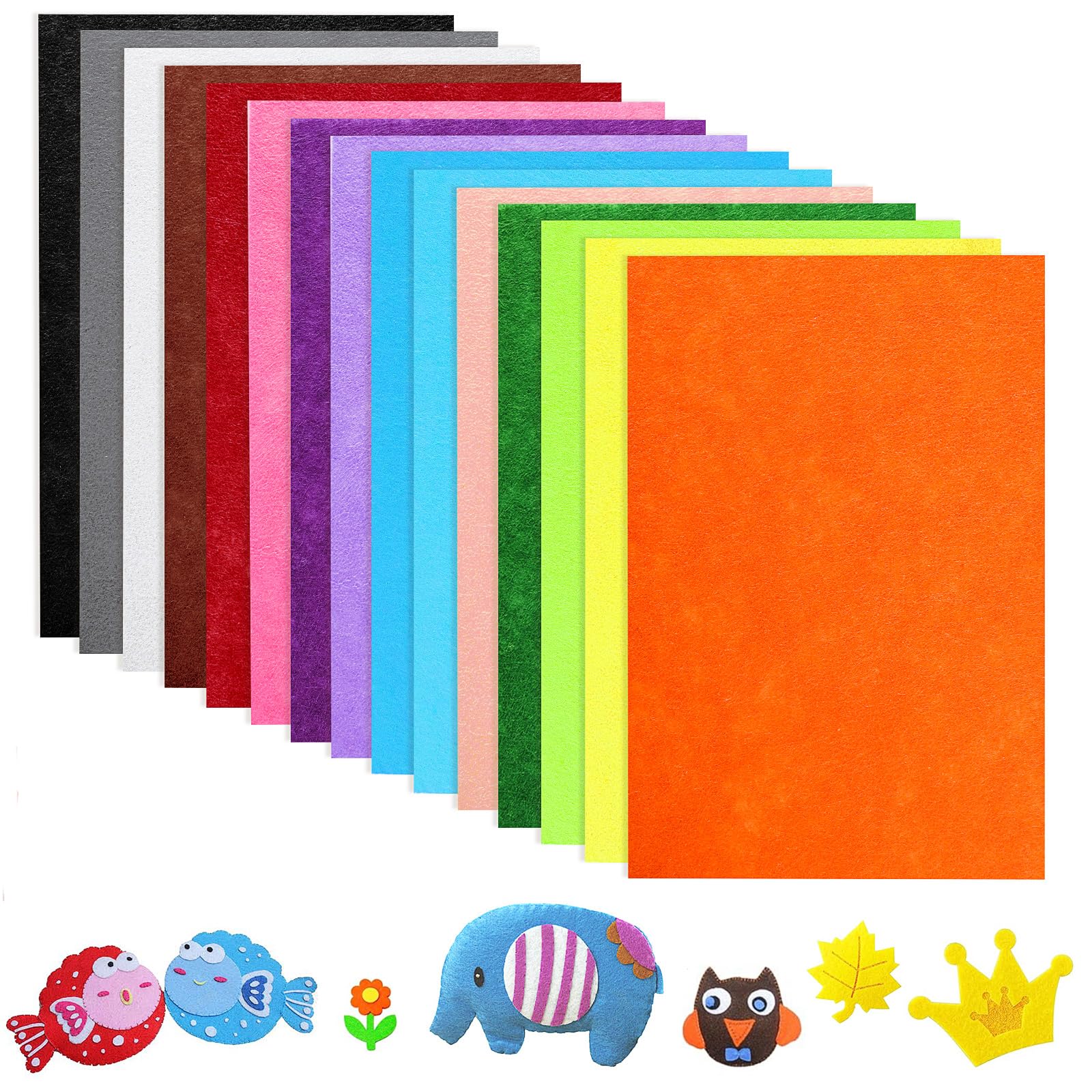 Bastelfilz 3mm, 15 Farben Filz 3mm Filzstoff A4 20X30CM Farbige Filz zum basteln Filzplatten felt fabric für DIY-Projekte Handwerk Nähen Projekte Patchwork Decoration