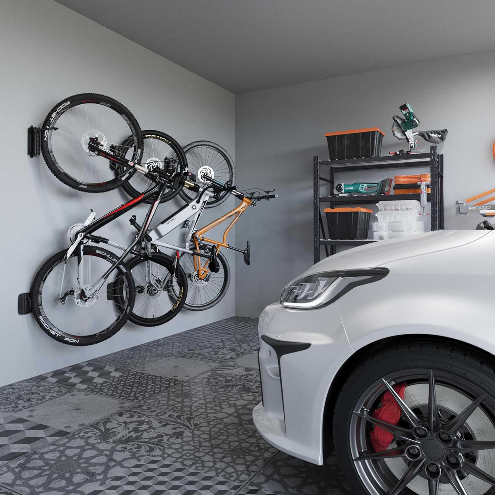 Support Mural Pivotant Pour Vélo Mimoke - Noir - Pack De 3 - Pour Garage Ou Appartement